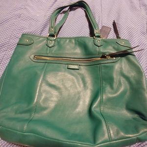 Coach Leather Tote Purse Green